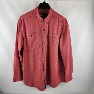 Alaskan Hardgear Shirt Mens XL Red Bush Pilot L/S Button Down Collar